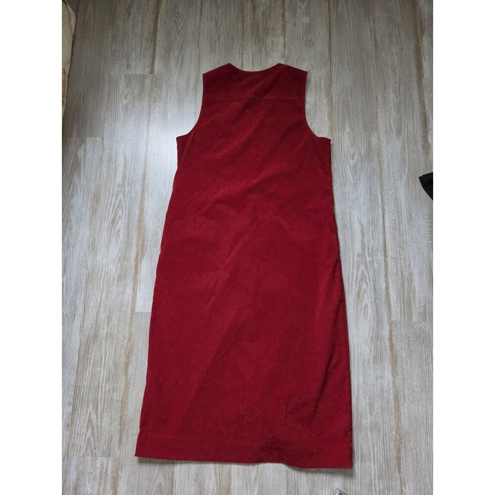 Talbots Red Maxi Dress Womens 14 Button Front Sleeveless Pocket USA Made EUC - Picture 10 of 10